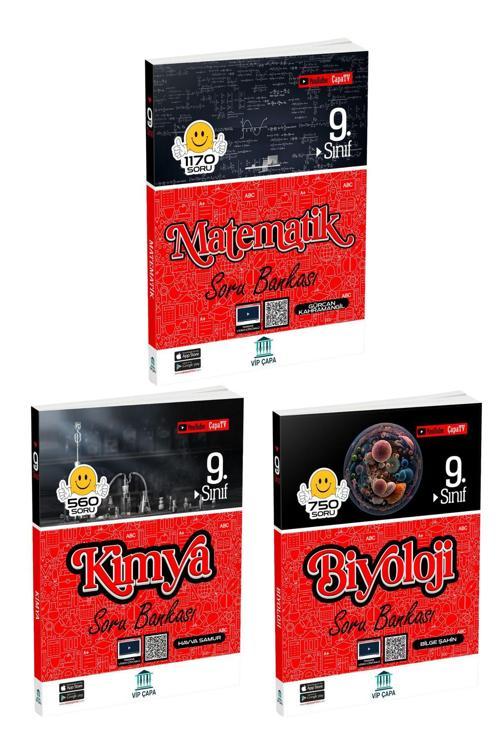 Çapa Yayınları 9.Sınıf 2025 Matematik Biyoloji Kimya Soru Bankası Seti