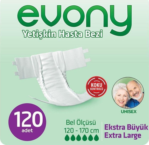 Belbantlı X-Large (Ekstra Büyük Boy) Hasta Bezi 120 Adet