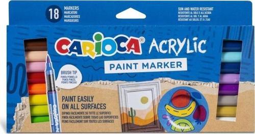 CARIOCA AKRİLİK PAİNT MARKER SU BAZLI FIRÇA UÇLU 18'Lİ