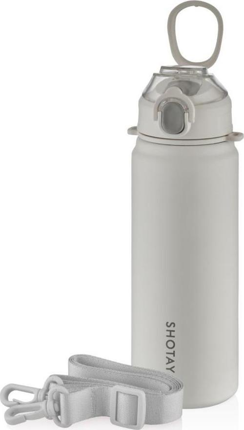 ST-8228 750ml Gri Pipetli Şeffaf Kapaklı Çelik Termos