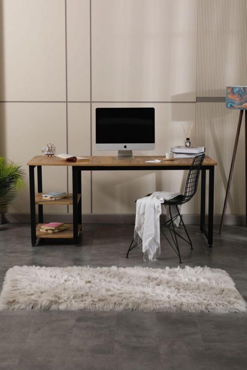 Çalışma Masası Kitaplıklı Raflı Büyük Boy 60X160
