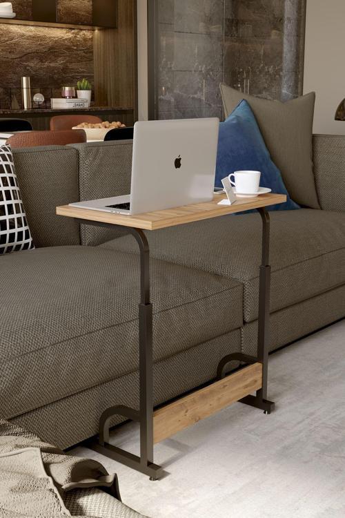 Yükseklik Ayarlı Koltuk Yanı Ayarlanabilir Metal Laptop Sehpası Çok Amaçlı Sehpa Tekerleksiz