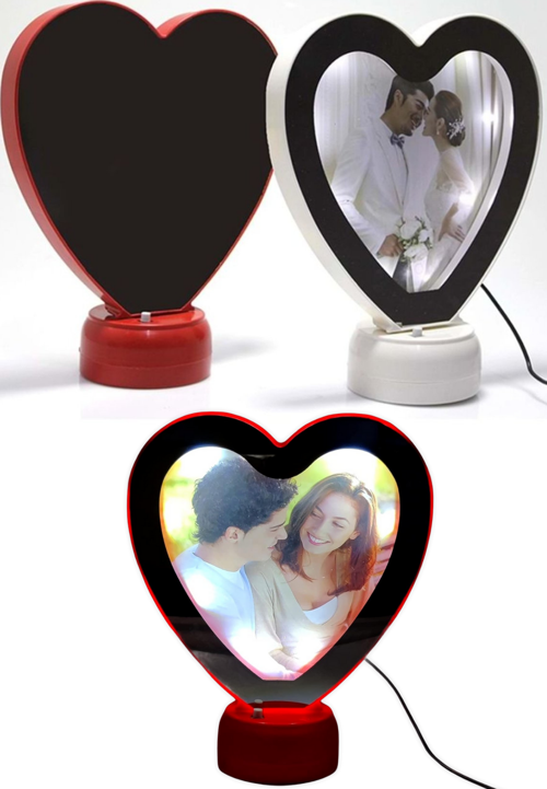 Sihirli Ayna Fotoğraf Çerçevesi Renkli Fotoğraflı Dekoratif Masa Aynası