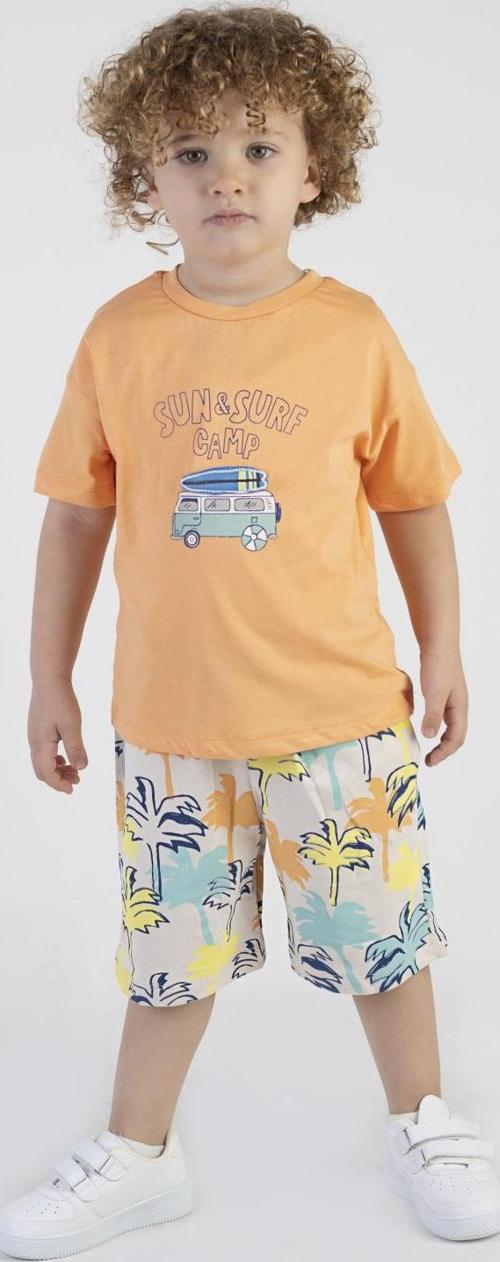 Erkek Çocuk Surf Camp Baskılı Kısa Kollu Şortlu Alt Üst Takım