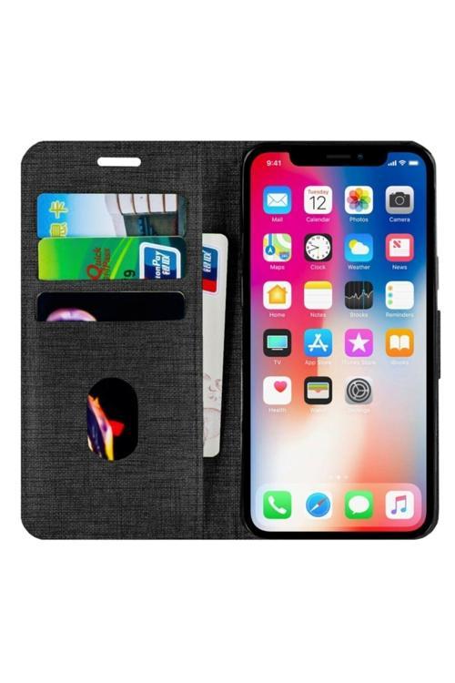 Apple Iphone 6 Plus/6S Plus Kartvizitli Cüzdan Kılıf Siyah
