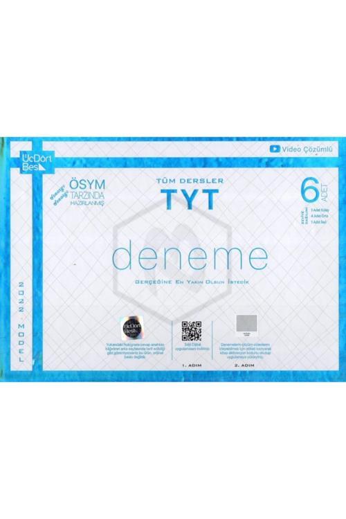 2022 Üçdörtbeş Tyt 6'lı Genel Deneme 2022 Model Yeni Şubat Baskı 345 3-4-5 Üç Dört Beş