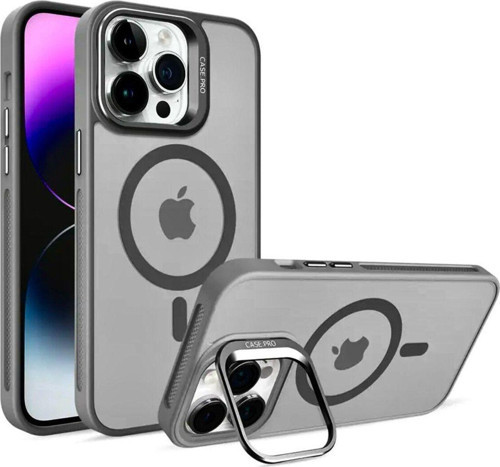Apple İphone 14 Pro Max Uyumlu Magsafe Stantlı Premium Kılıf Lens Hediye