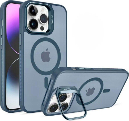 Apple İphone 15 Pro Uyumlu Magsafe Stantlı Premium Kılıf Lens Hediye