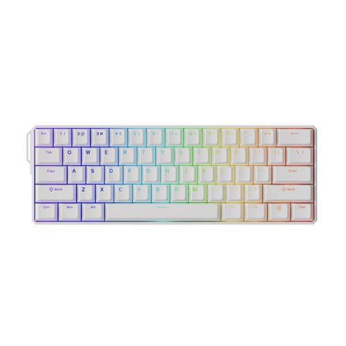MONSGEEK FUN60 Ultra Shine-Through White TMR Hall Effect Manyetik Switch ARGB Kablosuz Hotswap Mekanik Gaming Klavye