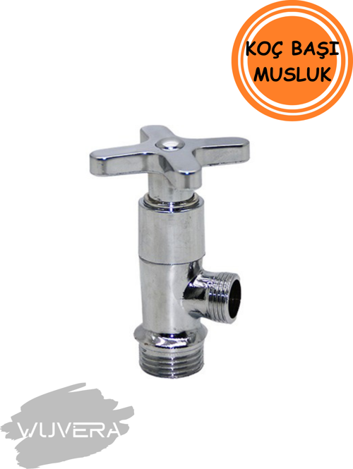 TSE Belgeli Koç Başı Aç/Kapa Musluk – 1/2” Dişli Duvar Bağlantılı Pirinç Gövde