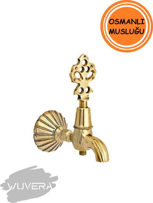 Nostaljik Osmanlı Musluğu – %100 Pirinç Gövde, Krom Kaplama & Pirinç Salmastra | Hamam, Kurna ve Sauna Uyumlu