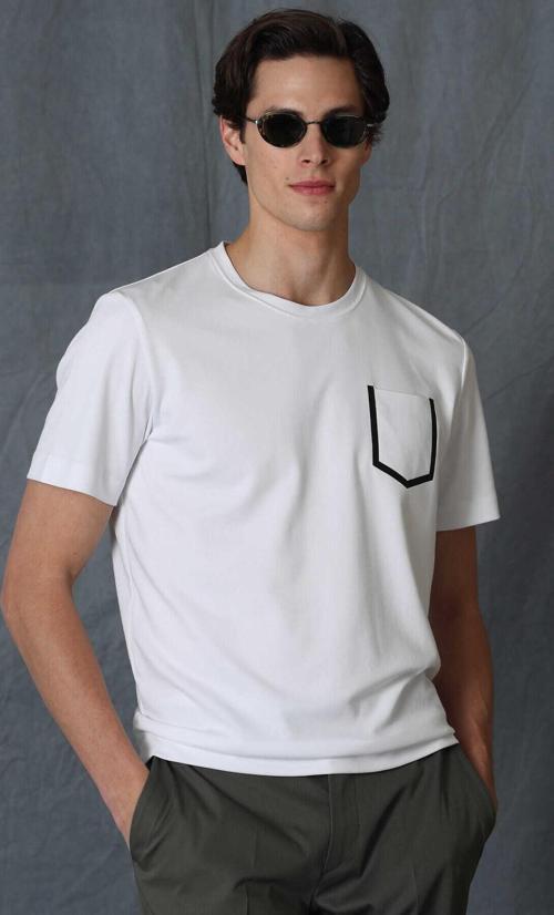 Sırıus Modern Grafik T-Shirt Beyaz