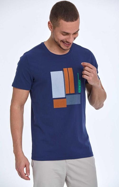 Axel Baskılı Erkek Tişört Lacivert