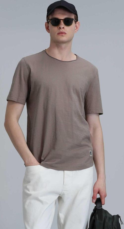 Junya Erkek Basic Tişört Deve Tüyü