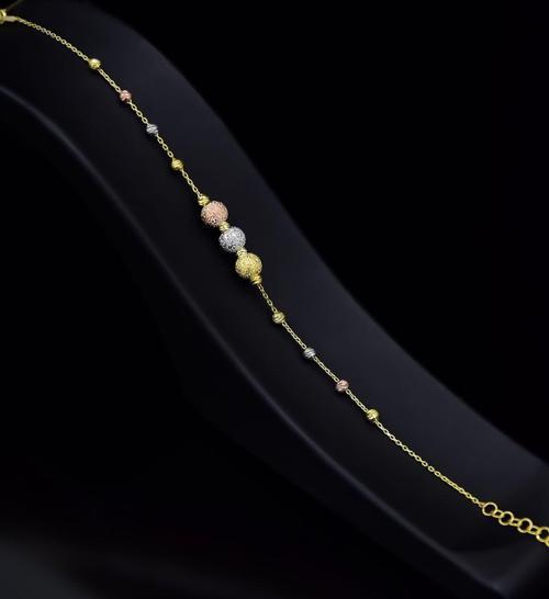 14 Ayar Altın Gold Kaplama Sim Dorika Top Bileklik