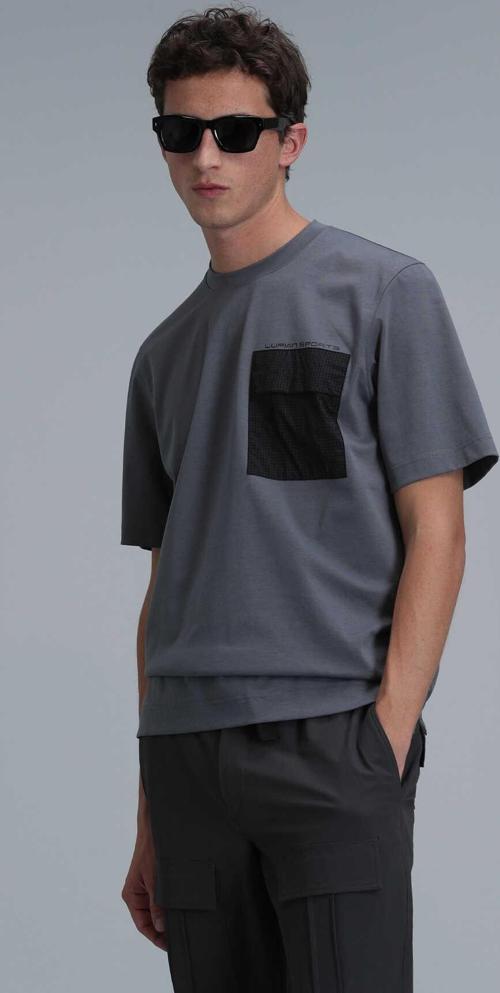 Lıam Modern Grafik T-Shirt Gri