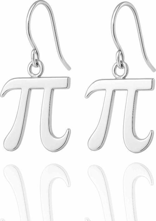 Matematik Severlere Özel Pi Sayısı Sembolü Gümüş Küpe