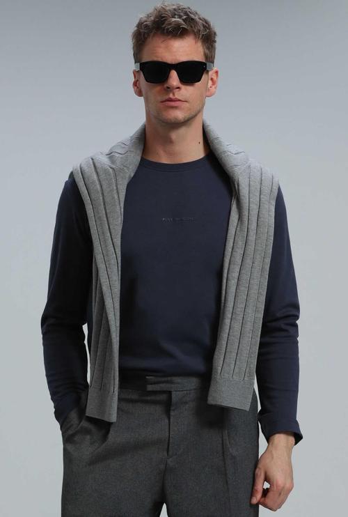 Moss Erkek Uzun Kol Tişört Lacivert