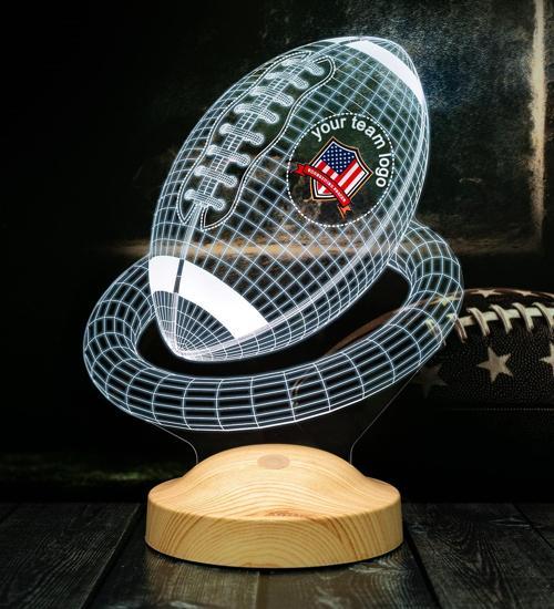 Amerikan Futbolu Topu Hediye Led Gece Lambası, Türkiye Korumalı Futbol Ligi Hediyesi, Amerikan Futbolu 3 Boyutlu Gece Lambası