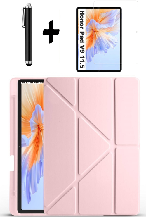 Honor Pad V9 11.5 Inç Uyumlu Kılıf Kalem Bölmeli Standlı Kılıf + Ekran Koruyucu + Kalem 3'lü Set