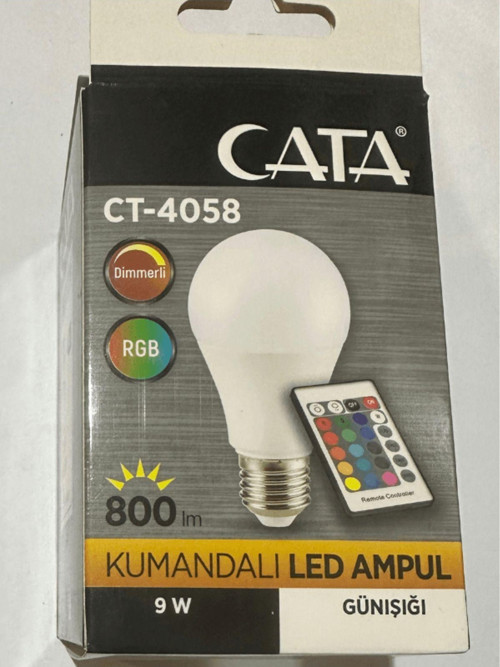 Ct-4058 9W 2700K (Sarı) Rgb Kumandalı Led Ampul E27 Duylu (4 Adet)