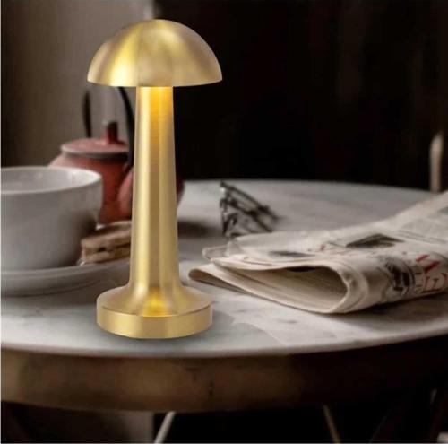 Lizbon 3 Işık Renkli Şarjlı Dim Edilebilir Masa Lambası Ct-8429 Gold