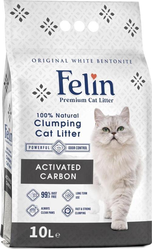 Aktif Karbonlu Topaklanan Ince Taneli Kedi Kumu 10 Lt