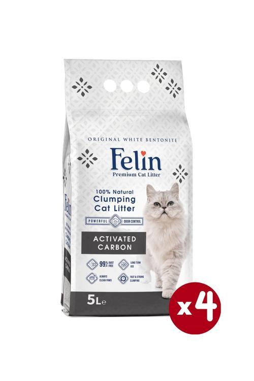 Aktif Karbonlu Topaklanan Ince Taneli Kedi Kumu 5lx4