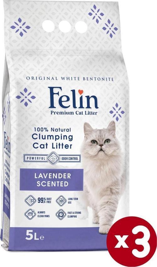 Lavanta Kokulu Topaklanan Ince Taneli Kedi Kumu 5lx3