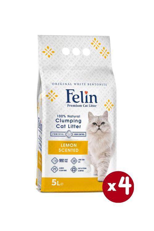 Limon Kokulu Topaklanan Ince Taneli Kedi Kumu 5lx4