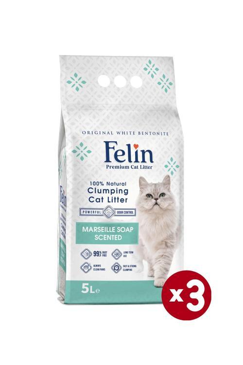 Marsilya Sabunu Kokulu Topaklanan Ince Taneli Kedi Kumu 5lx3