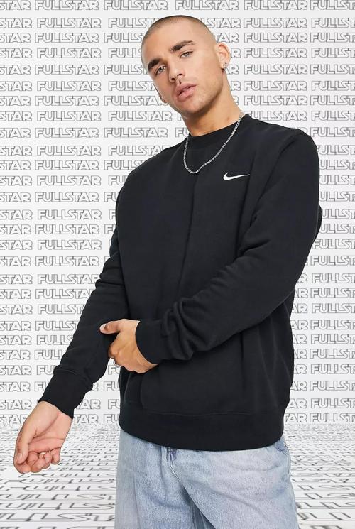 Sportswear Club Unisex Crew Sweatshirt Black Unisex Sweatshirt Siyah
