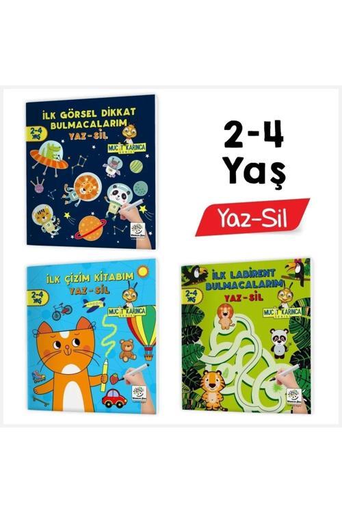Yükselen Zeka Ilk Çizim Kitabım 3Lü Set 2-4 Yaş Yaz-Sil