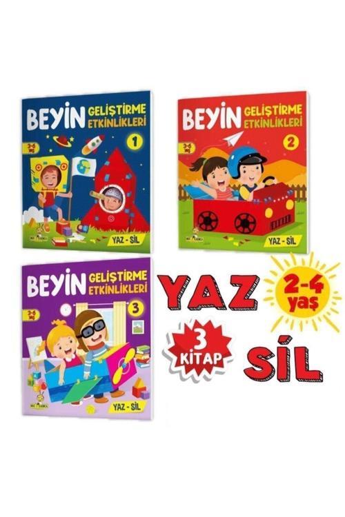Yükselen Zeka Yayınları 3-6 Yaş Beyin Geliştirme Etkinlikleri Yaz-Sil Kitaplar