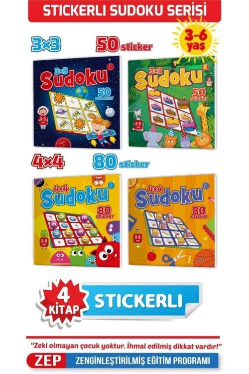 Yükselen Zeka Yayınları Yükselen Zeka 3-6 Yaş Stickerlı Sudoku Seti (4 Kitap)