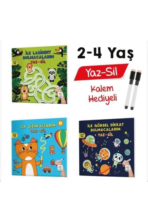 Yükselen Zeka Yayınları 2-4 Yaş Mucit Karınca Yaz-Sil Kitap 2 (İlk Çizim, Labirent Bulmacalarım, Görsel Dikkat Bulmacalarım)