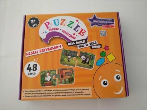 Neşeli Hayvanlar 1 Okul Öncesi Akıl Zeka Oyunu Puzzle