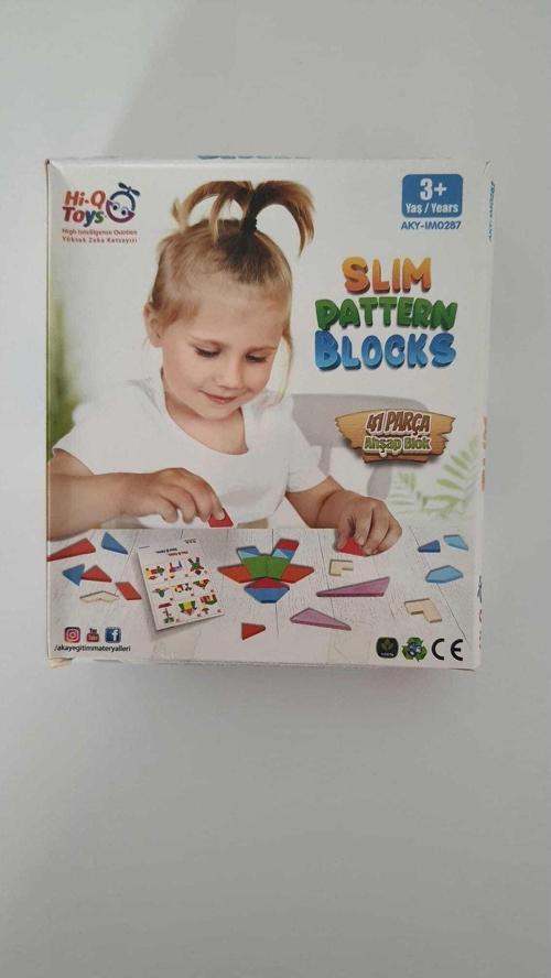 Slim Pattern Blocks 41 Parça Ahşap Blok. Yeni Ürün