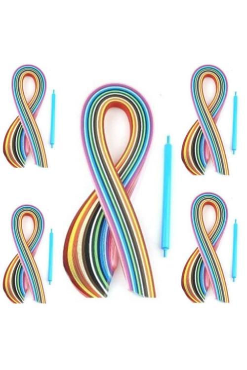 Quilling Kağıt Katlama Kıvırma Malzemeleri 5Li Paket