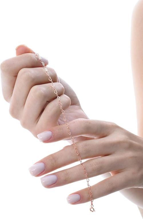 Gümüş rose tasarım birbirine bağlı kalpler zincir bileklik [barcode]