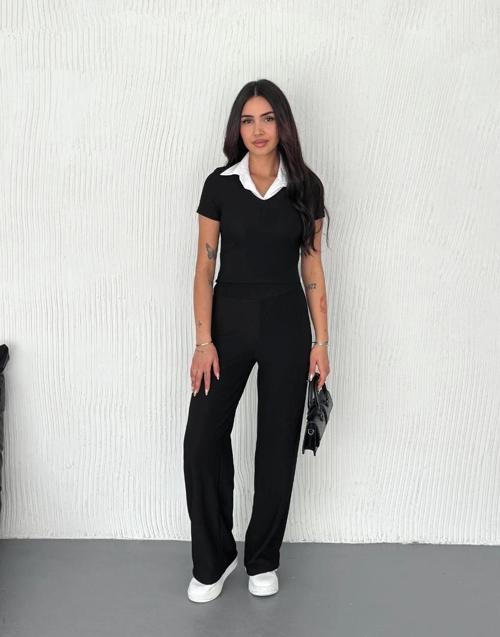 Ottoman kumaş beyaz gömlek yaka takım s4142