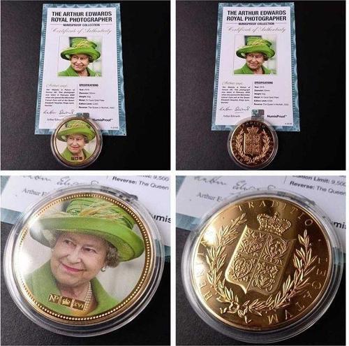 39963681b2ed44c72d Numis Proof 2016 Kraliçe Elizabeth 24Ayar AltınKaplama Sertifikalı 52gram A-35185