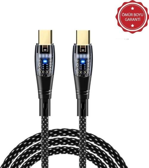 6A 60W Type-C to Type-C 1Metre Hızlı Data ve Şarj Kablosu Siyah Ömür Boyu Garanti YK250S