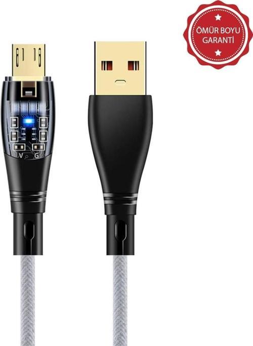 6A 120W UsbA to Micro 1Metre Hızlı Data ve Şarj Kablosu Beyaz Ömür Boyu Garanti YK232B