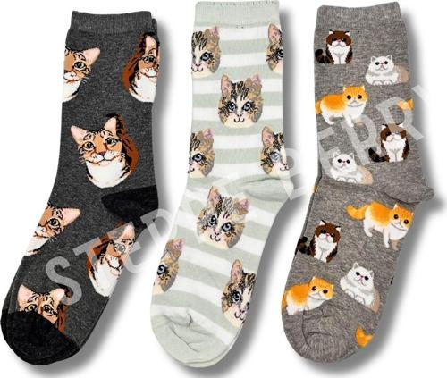 3 Çift Anneler Günü'Ne Özel Kedi Konsept Anne Çorap Seti