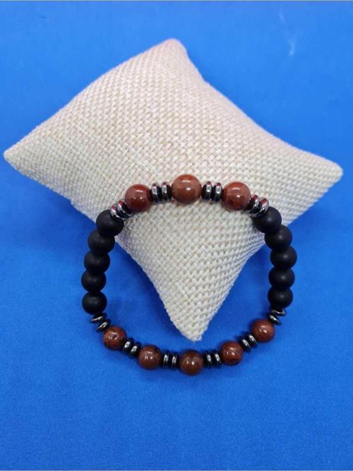 Doğal Taş Obsidyen & Hematit & Oniks Taşı Bileklik