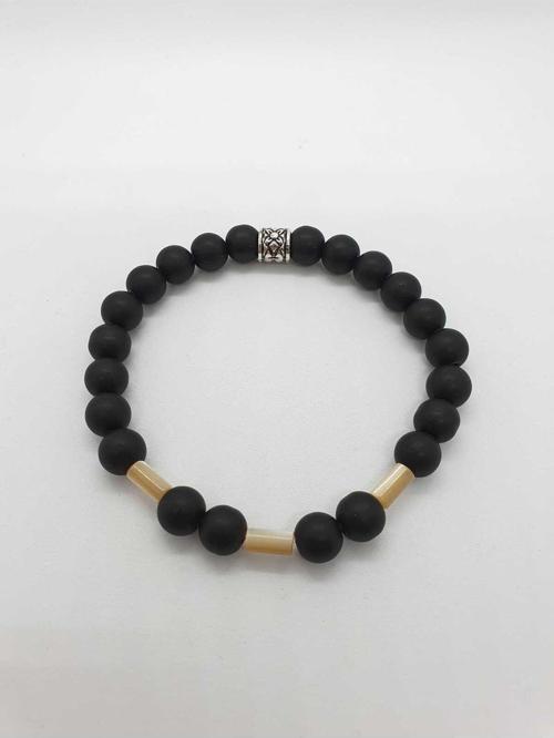 Sedef ve Oniks Taşı Doğal Taş Bileklik