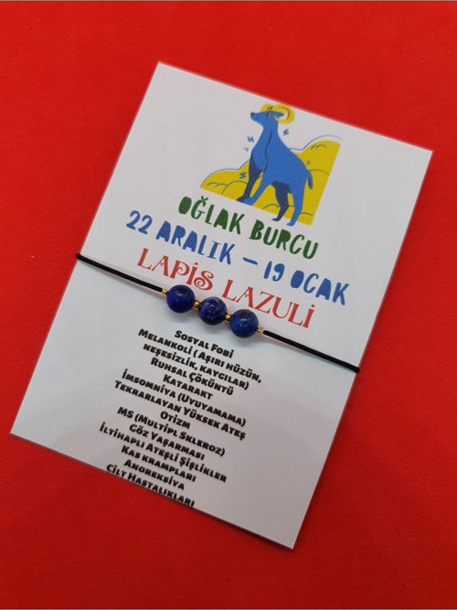Oğlak Burcu Lapis Taşı Doğal Taş Bileklik