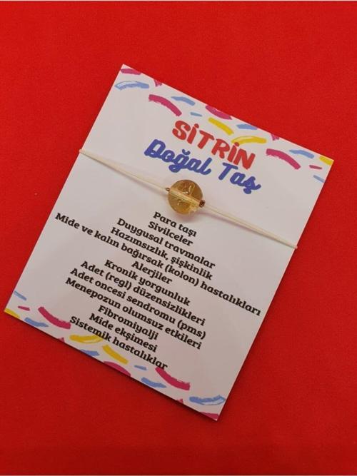 Sertifikalı Sitrin Doğal Taş Ip Bileklik Orijinal Doğal Taş Makrome