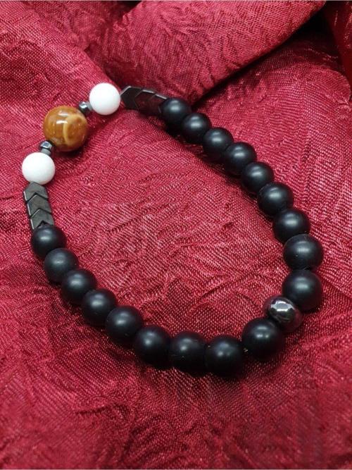 Sertifikalı Kuka Hematit Sedef Oniks Doğal Taş Tasarım Bileklik